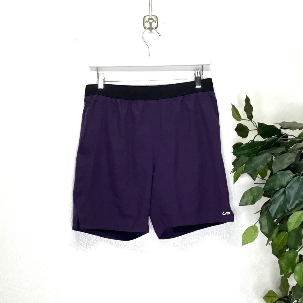 Mens Unipro Purple 2 Layer Compression Workout Shorts